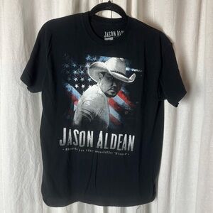 Jason Aldean Tee Shirt Unisex Size Medium Black Back In The Saddle Concert Tour